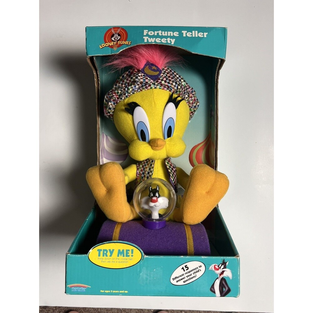 Looney Tunes Fortune Teller Tweety Bird Plush Talking Crystal Ball Vintage Box